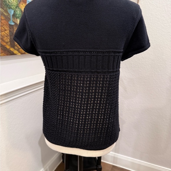 Size small Black knit flyaway sweater with 3 button detail by Jones New York. - Picture 3 of 4